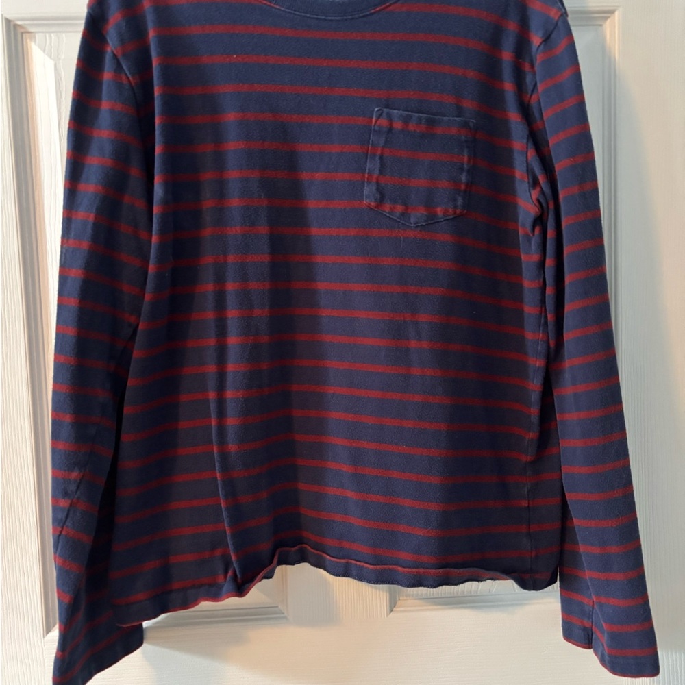 GAP Navy and Red Striped Crewneck